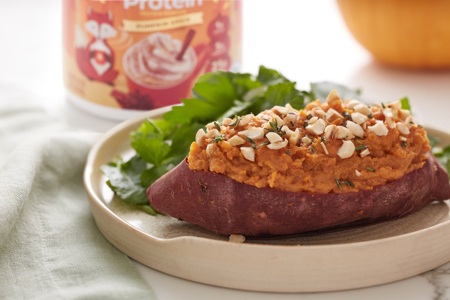 Twice Baked Pumpkin Spiced Sweet Potatoes