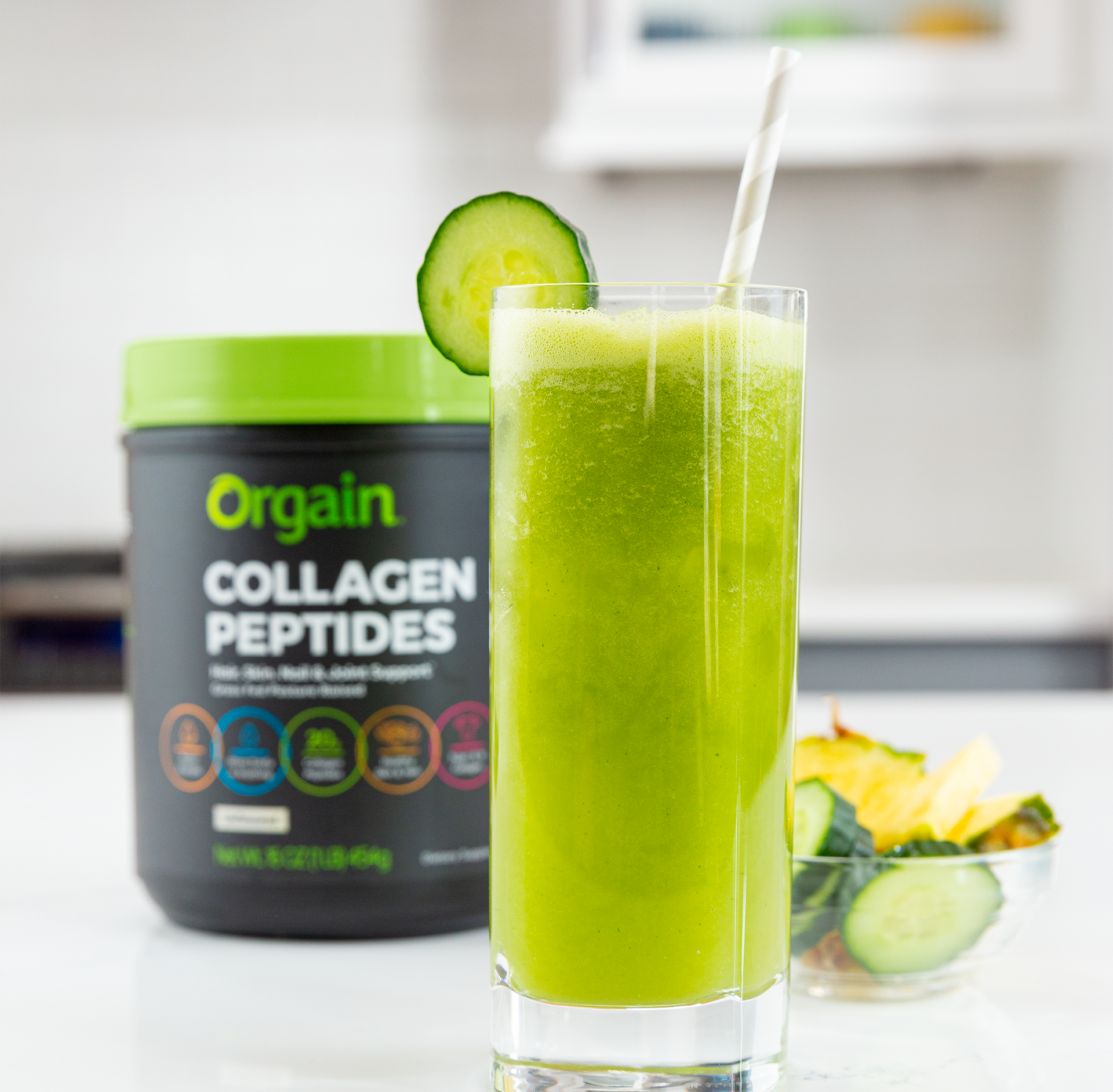 Cucumber Pineapple Collagen Smoothie