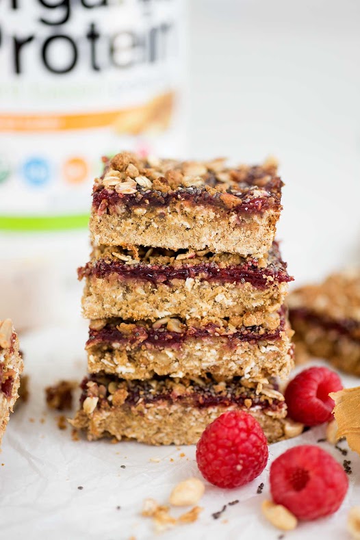 Peanut Butter and Jelly Protein Bars Recipe PB&J Bar Recipe Orgain