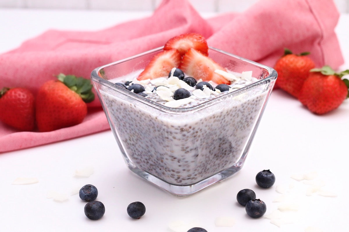 Strawberries & Cream Chia Seed Pudding