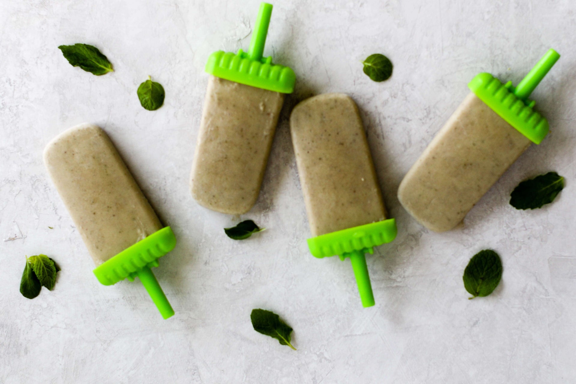 Vegan Vanilla Mint Protein Popsicles