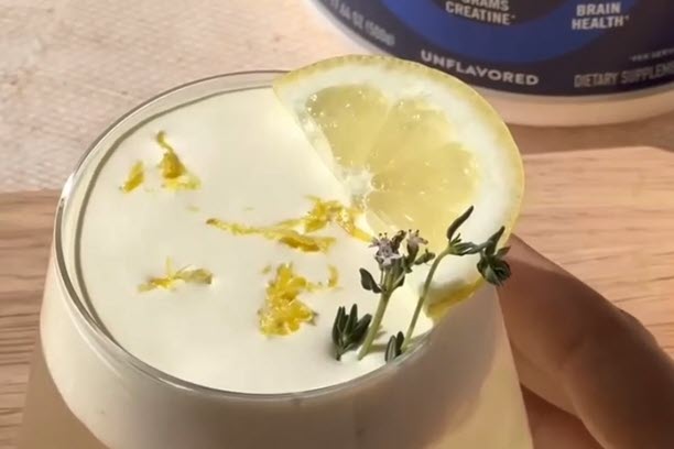 creatine-infused lemonade with coconut lemon cold foam