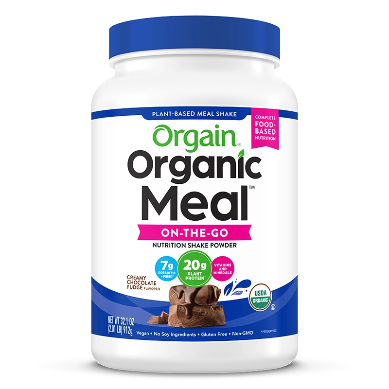 Front of Organic Meal Powder Creamy Chocolate Fudge Flavor in the 2.01lb Canister Size