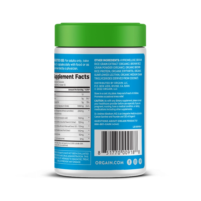 Back of StressLess 90ct Capsules Size in the 2.03lb canister Size