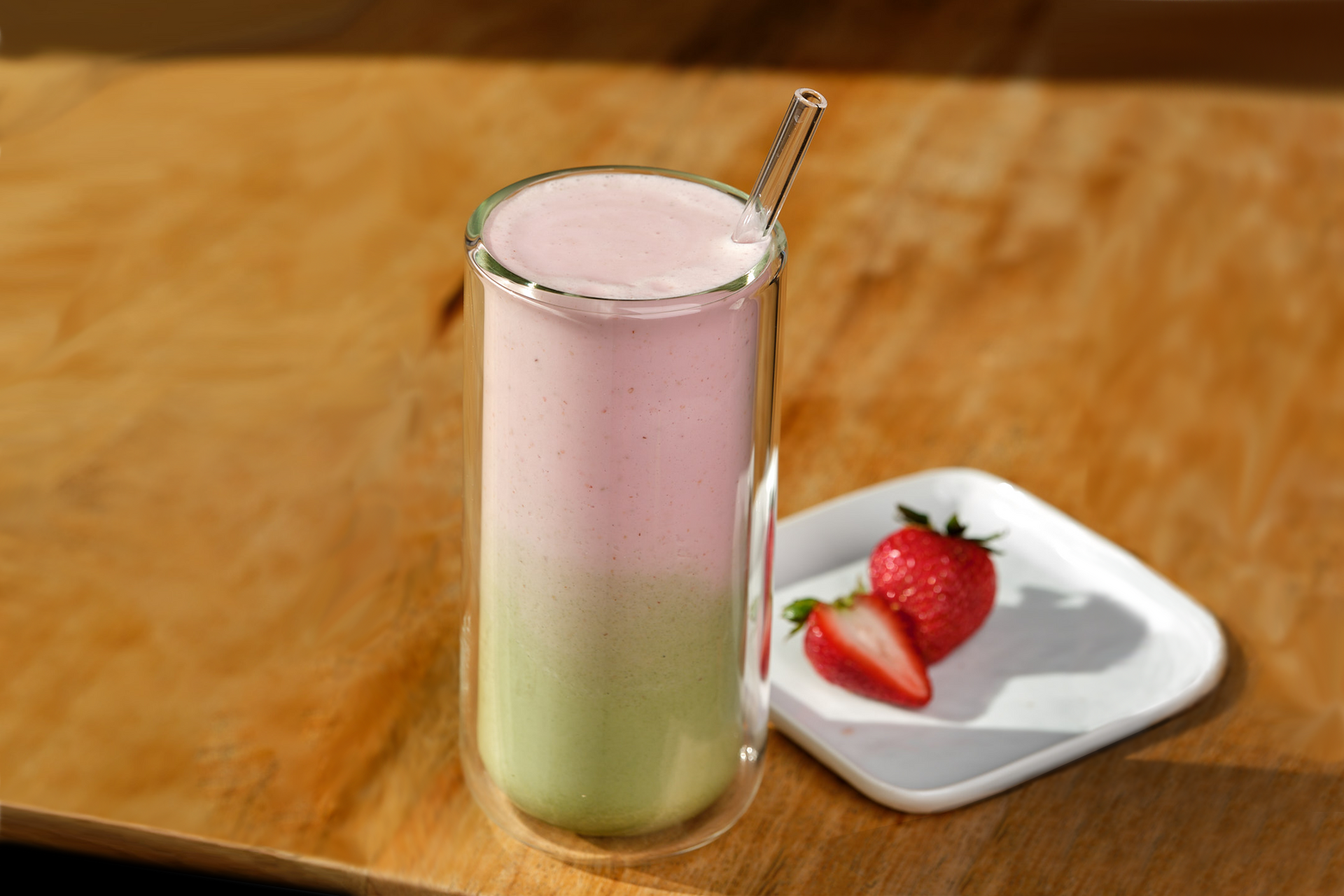 Strawberries ‘n Cream Matcha Protein Shake