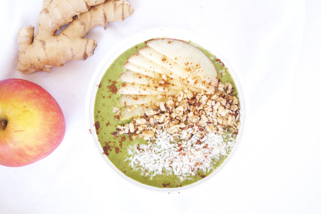 Apple Ginger Green Protein Smoothie Bowl