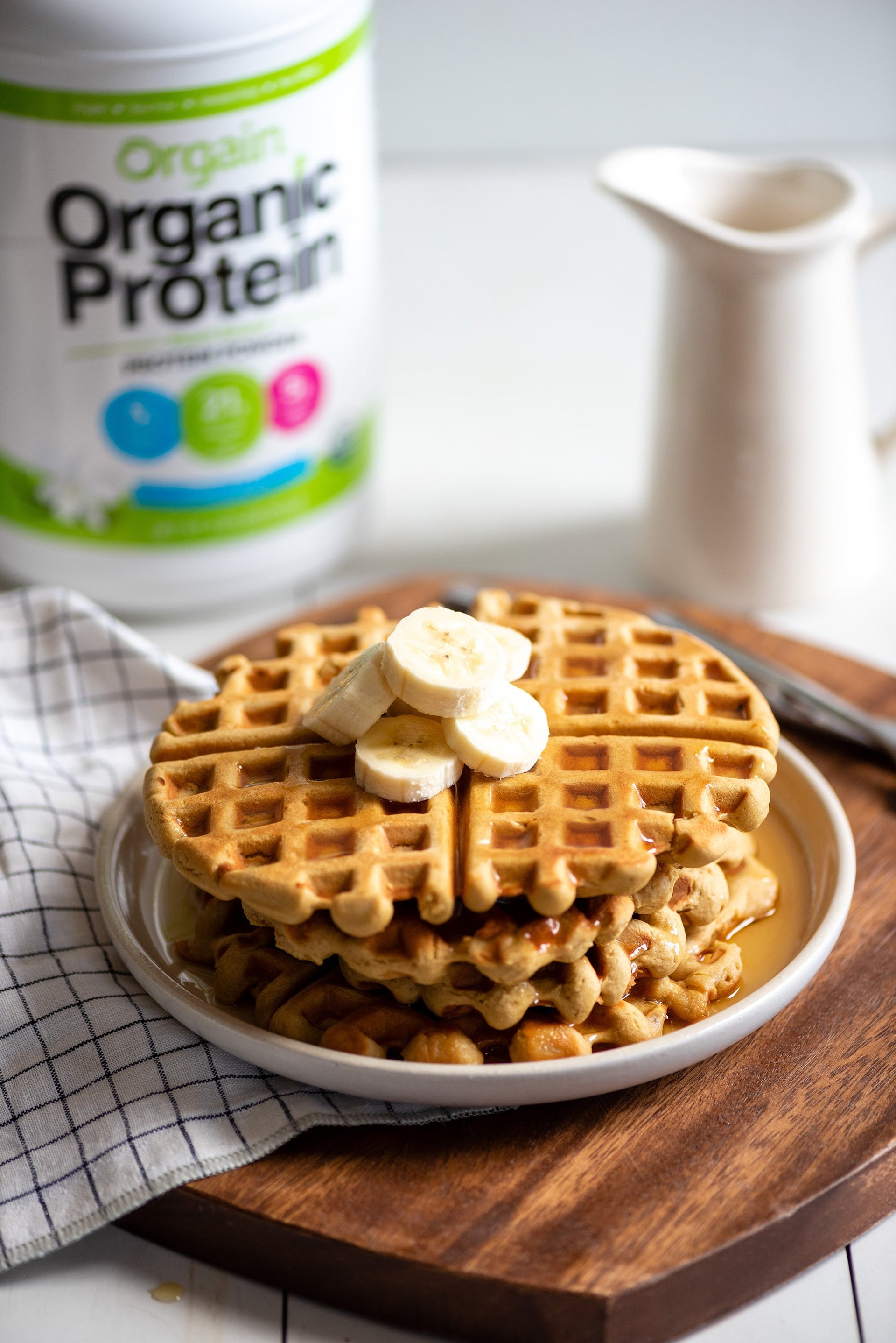 Protein Waffles with Bananas