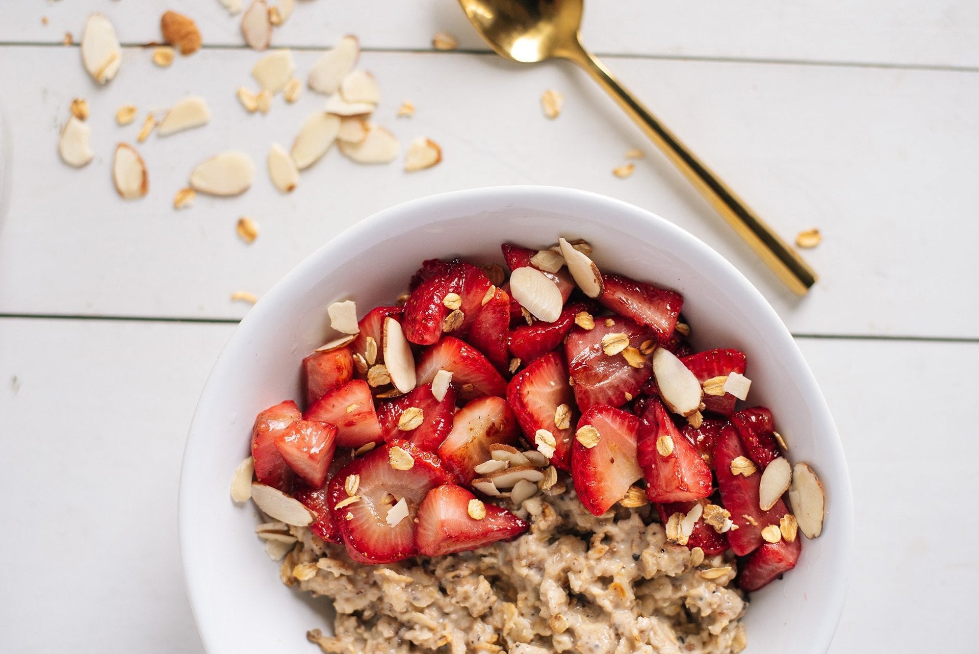 Overnight Proats With Roasted Strawberries