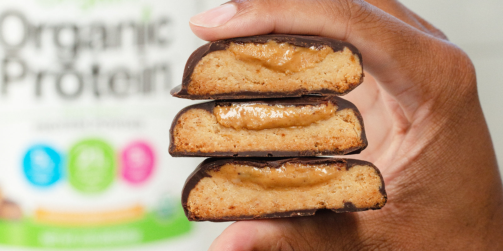 Peanut Butter Stuffed Protein Cookies