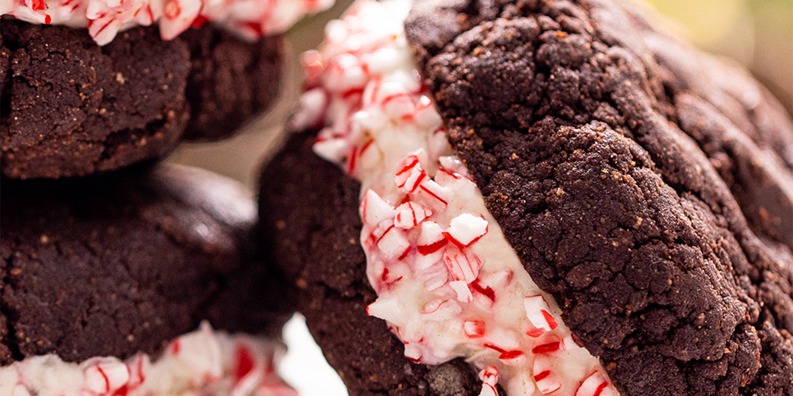 Protein Peppermint Cookie Sandwiches