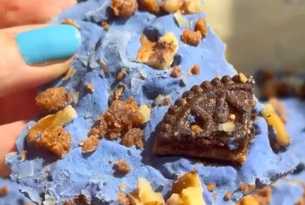 Cookie Monster Yogurt Bark