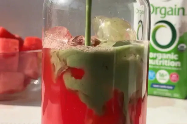 Watermelon Matcha Protein Refresher