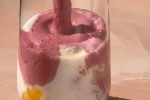 Summer Strawberry smoothie with Orgain Protein Powder