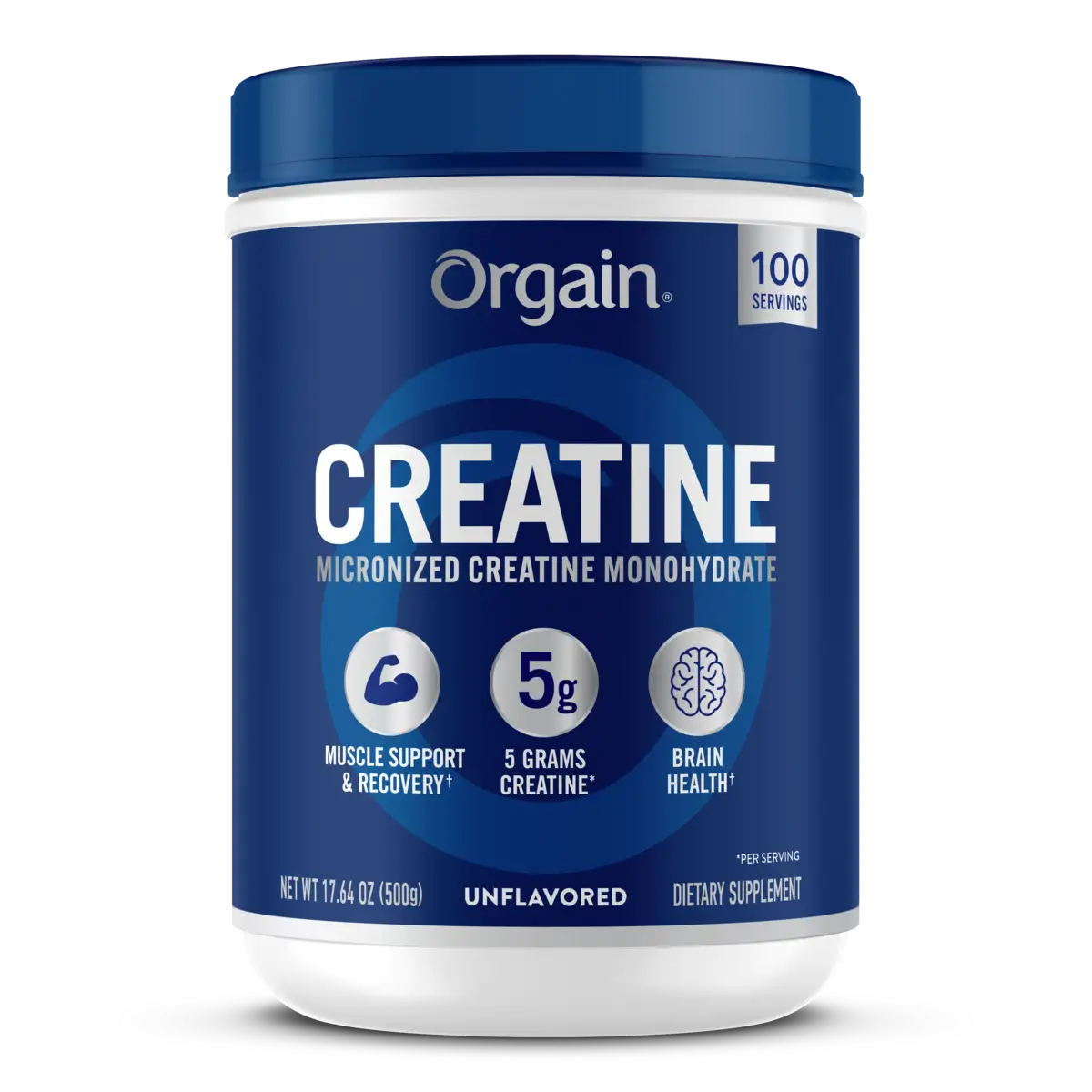 Front of Orgain Creatine Powder - Unflavored - 17.64oz 