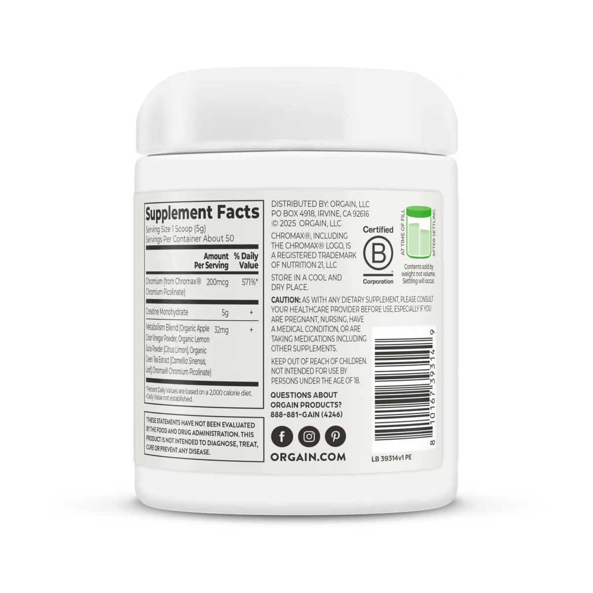 Right Side of Creatine Lean Muscle