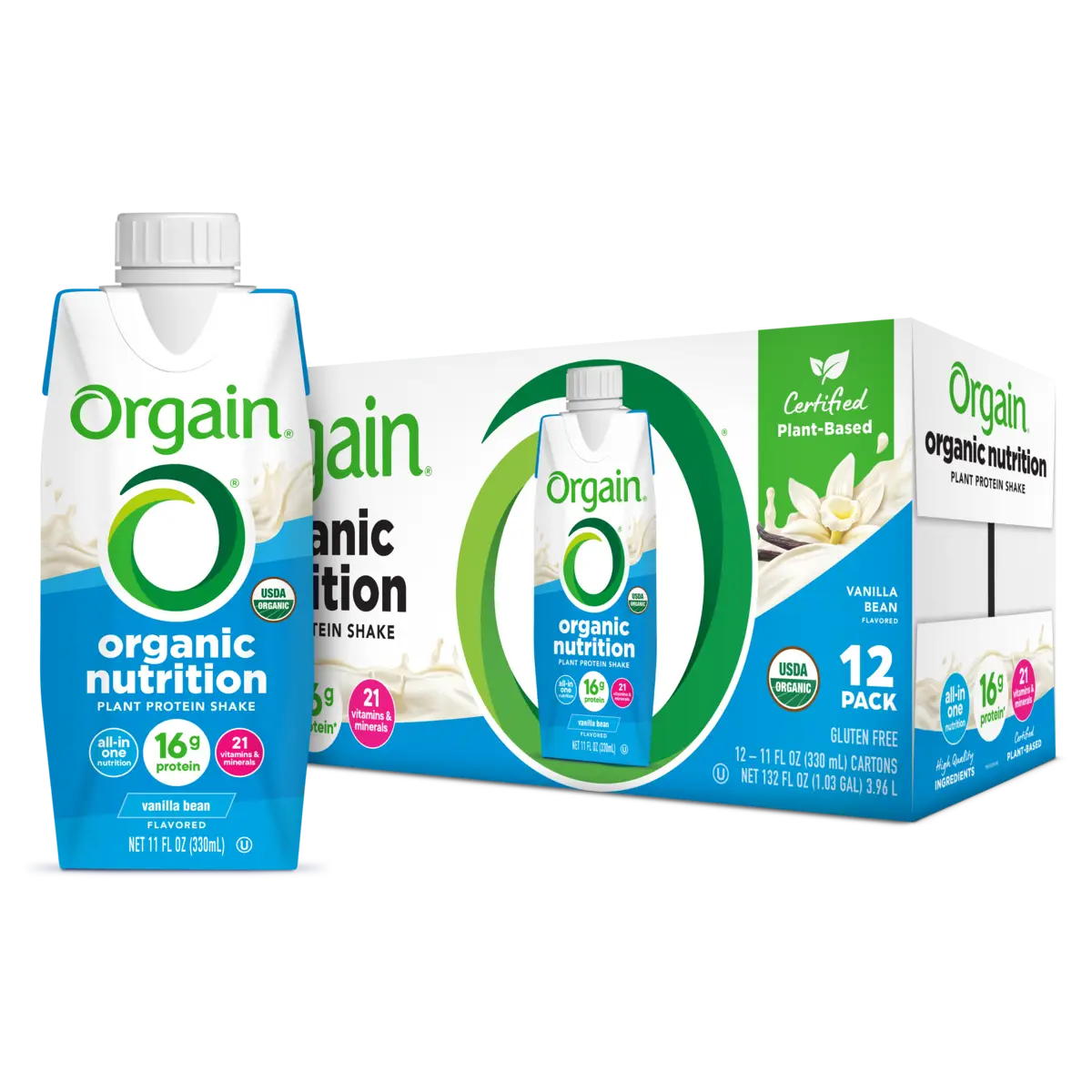 Orgain Vegan Organic Nutrition Shake Vanilla Bean package