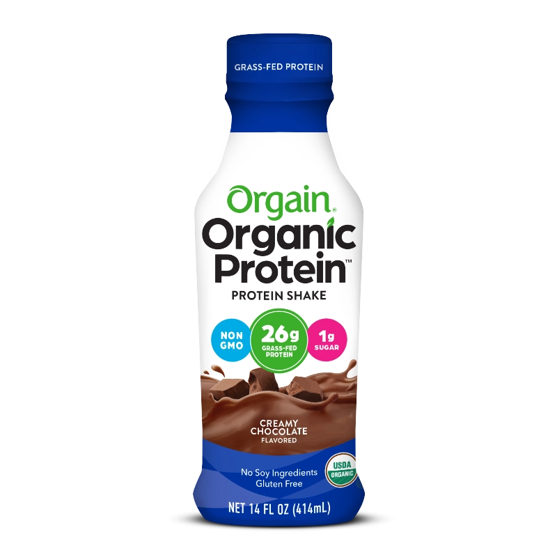 Orgain 26g Grass Fed Protein Shake Chocolate package