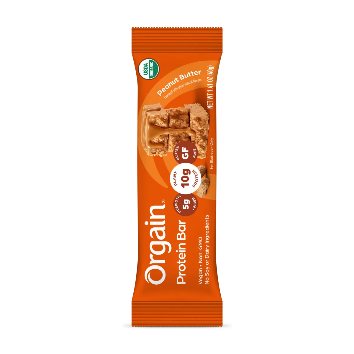 Front of Organic Protein Bar - Peanut Butter  Flavor in the 12 Bars Size 