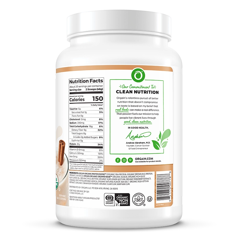 Organic Protein™ Plant Based Protein Powder - Horchata