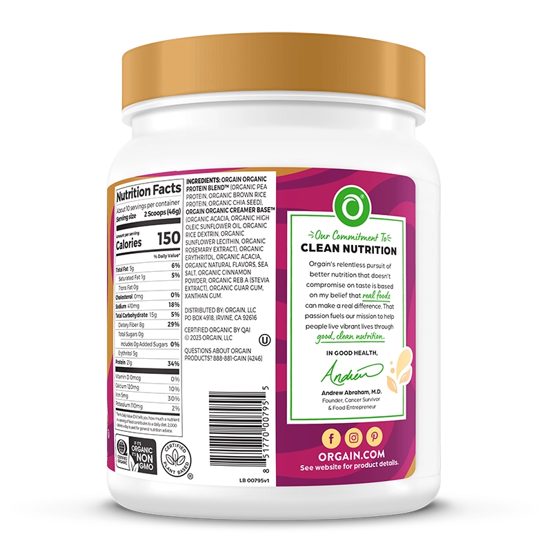 Organic Protein™ Plant Based Protein Powder - Churro Caramel Swirl
