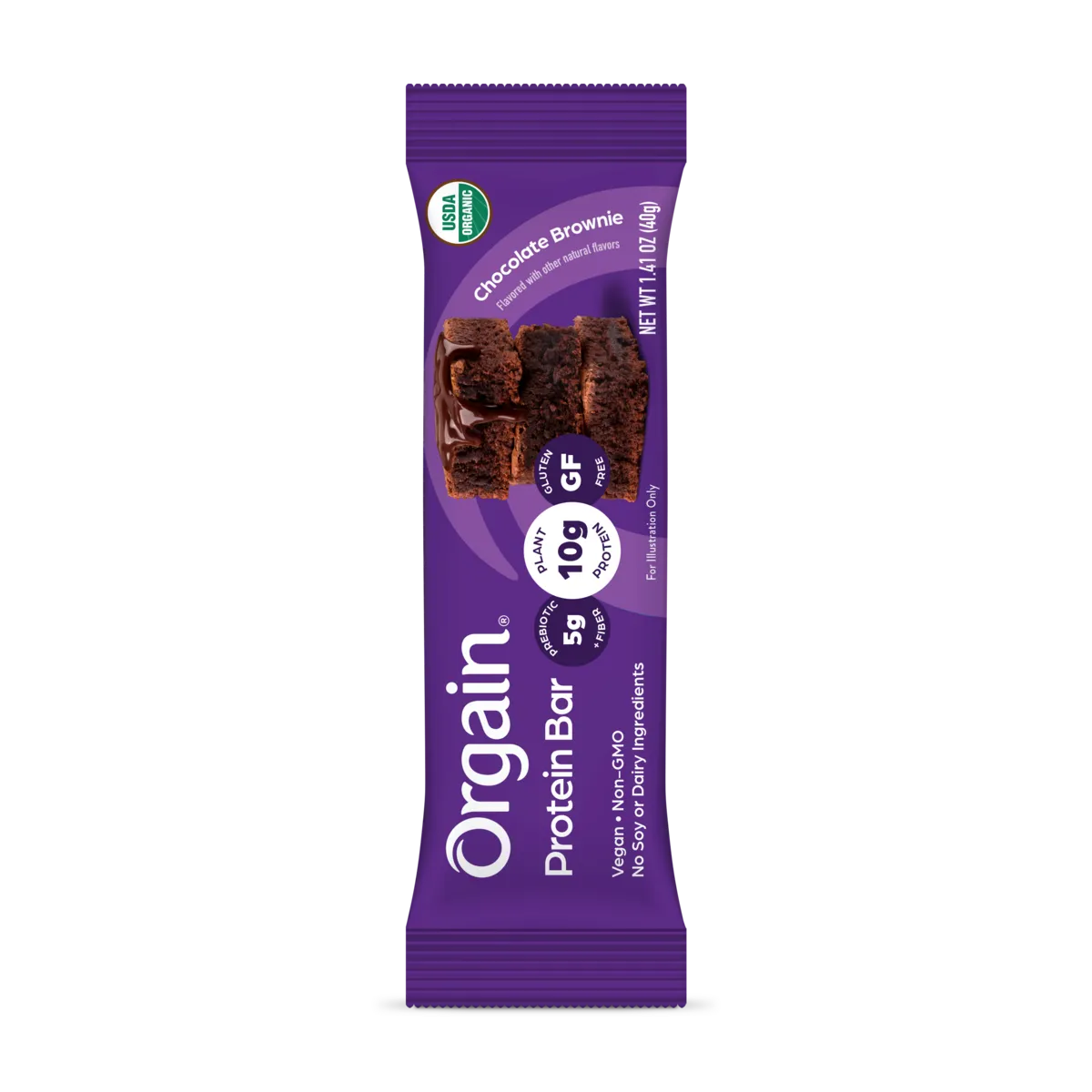 Front of Organic Protein Bar Chocolate Brownie Flavor in the 12 Bars Size 