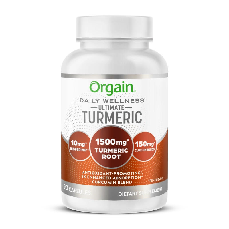 Front of Ultimate Turmeric 90ct Capsules Size in the 2.03lb canister Size