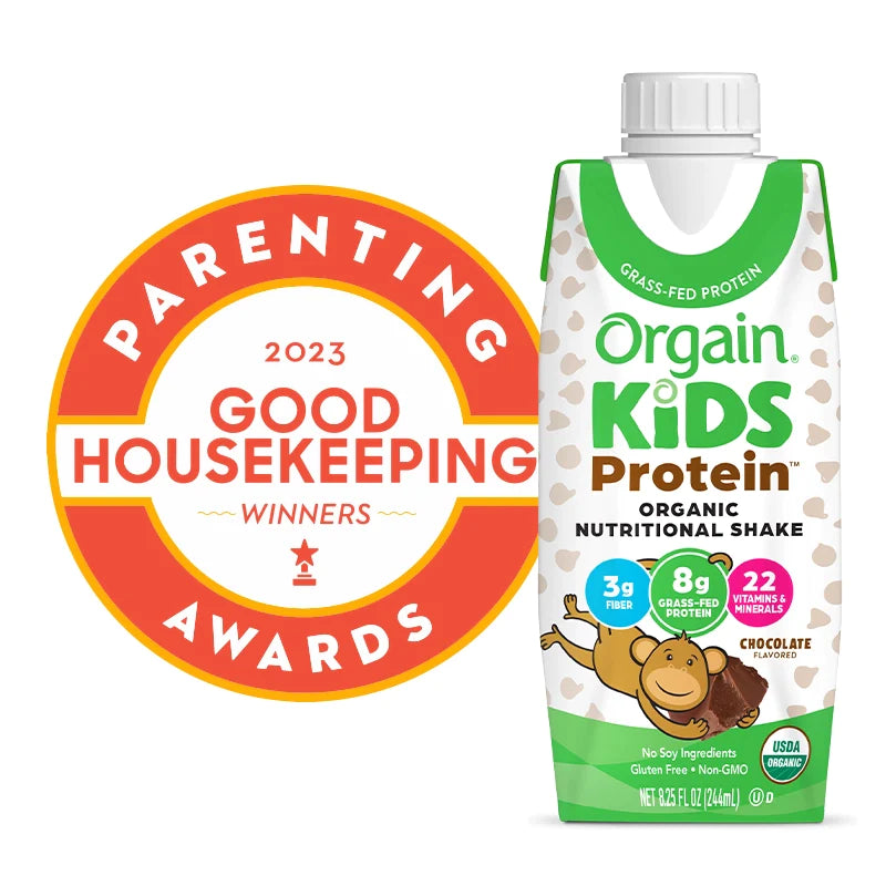 Good Housekeeping Award of Kids Protein Organic Nutrition Shake Chocolate Flavor in the 12 Shakes Size