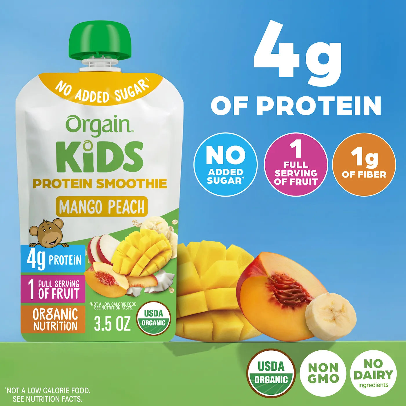 Orgain Protein Smoothie Pouch - Mango Peach